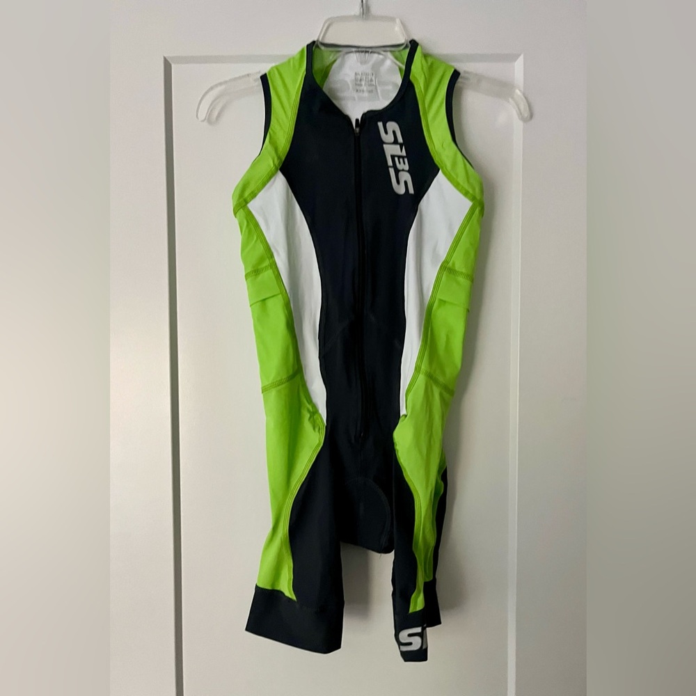 SLS3 Green and Black Triathlon Suit